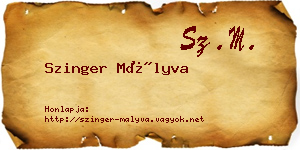 Szinger Mályva névjegykártya
